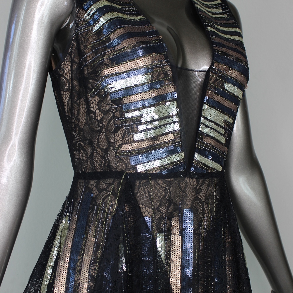 BCBGMAXAZRIA Women Dress  Sequin Lace 4